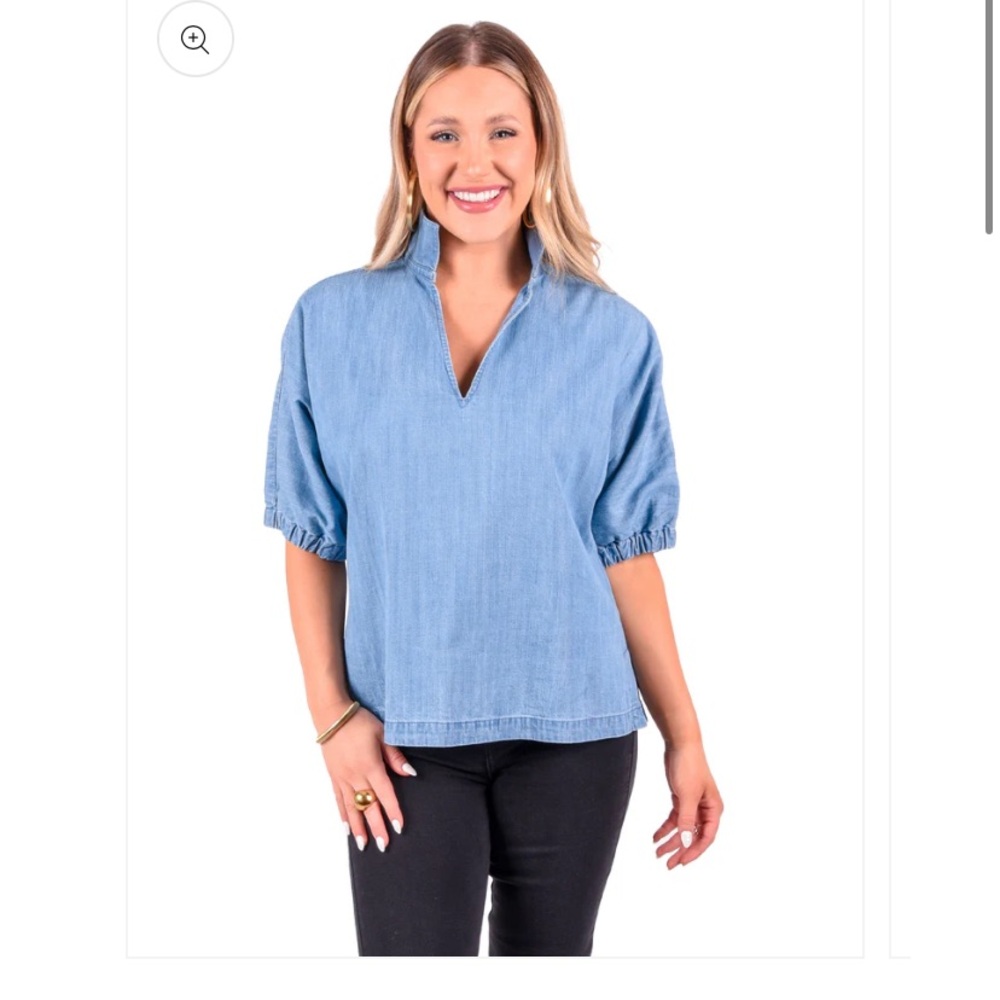 Emily McCarthy Poppy Top in Chambray